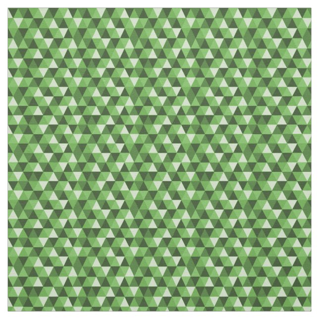 Green Geometric Triangles Pattern Fabric (Swatch)