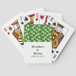 Green Geometric Triangles Playing Cards