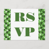 Green Geometric Triangles RSVP Postcard