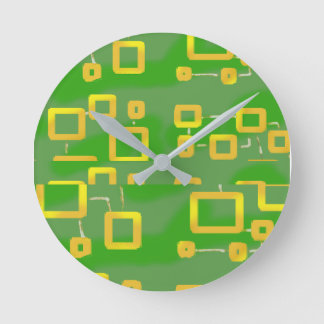 Green Geometric Wall Clock