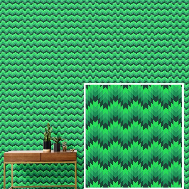 Green Geometric Waves Stripes Wallpaper (Creator Uploaded)
