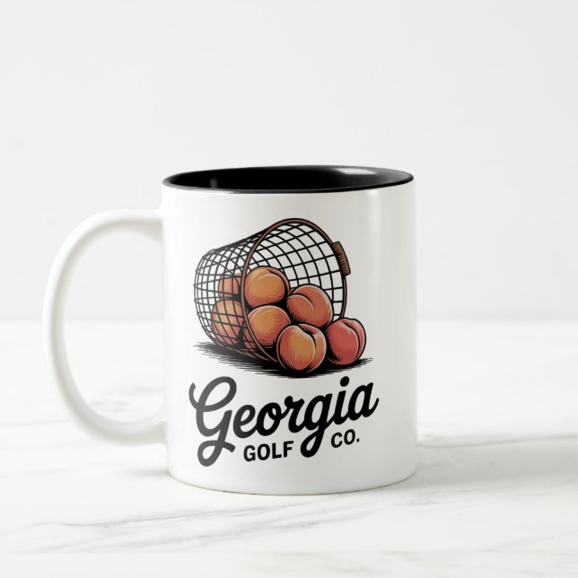 Green Georgia Golf Co Range Bucket  Two-Tone Coffee Mug (Left)