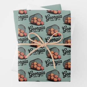 Green Georgia Golf Co Range Bucket Wrapping Paper Sheet
