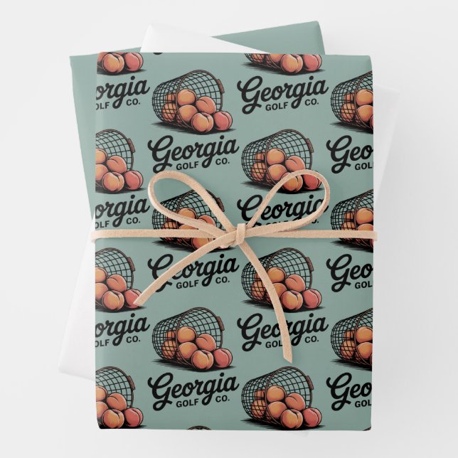 Green Georgia Golf Co Range Bucket  Wrapping Paper Sheet (In situ)
