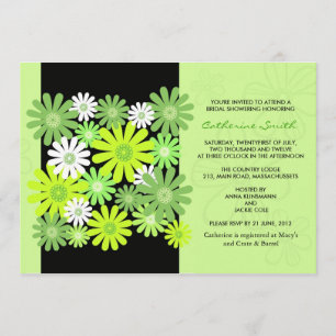 Green Gerber Daisy Bridal Shower Invitation