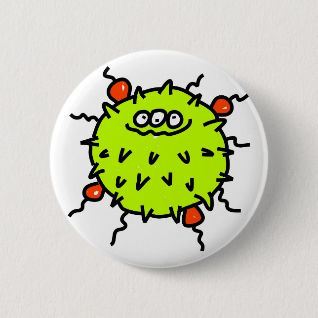 Green Germ 6 Cm Round Badge (Front)