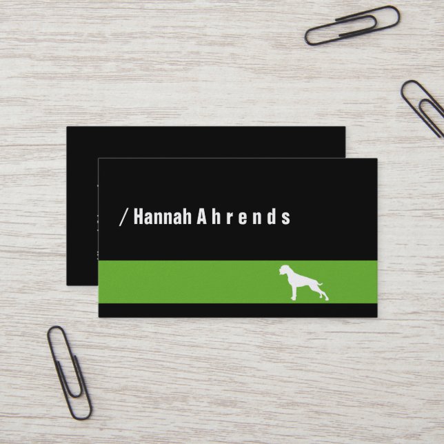 Green German Boxer Business Card (Front/Back In Situ)