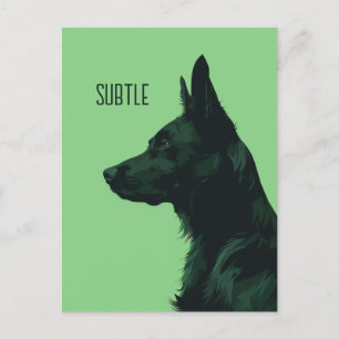 Green German Shepherd Postcard