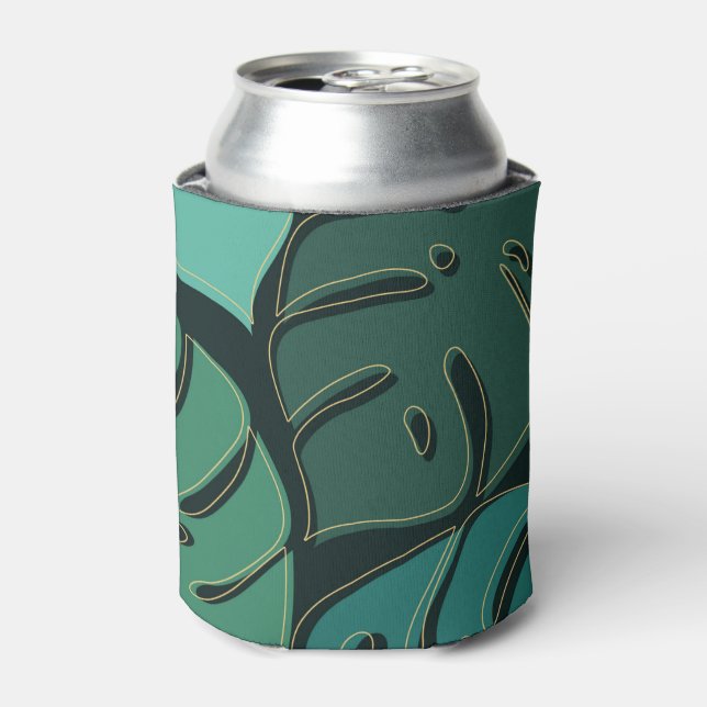 Green giant monstera leaves design can cooler (Can Front)