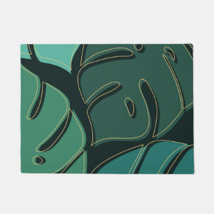 Green giant monstera leaves design doormat