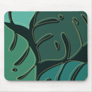 Green giant monstera leaves design mouse pad