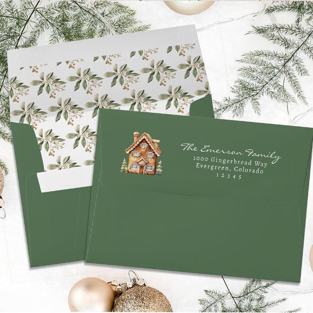 Green Gingerbread Holiday Envelope (Green Gingerbread Holiday Envelope
)