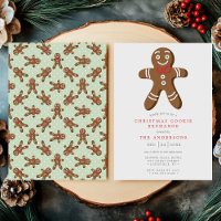 Green Gingerbread Man Cookie Exchange Christmas