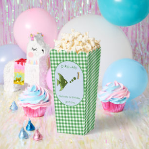 Green Gingham 1st Birthday 3 Photo Favour Box