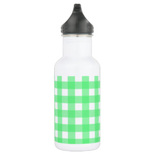 Green gingham 532 ml water bottle