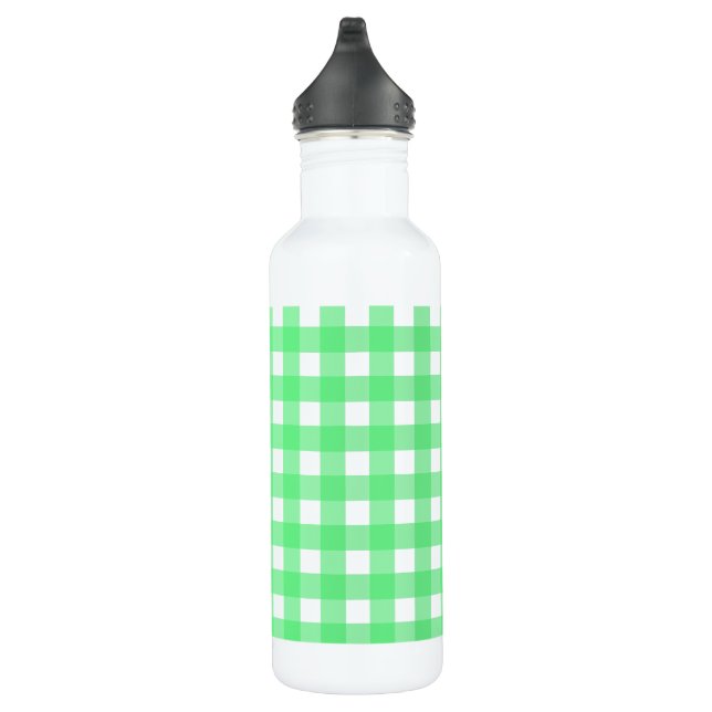 Green gingham 710 ml water bottle (Right)