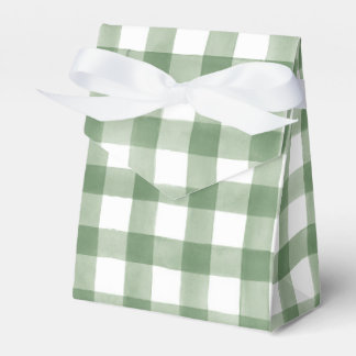 Green Gingham Baby Shower  Favour Box