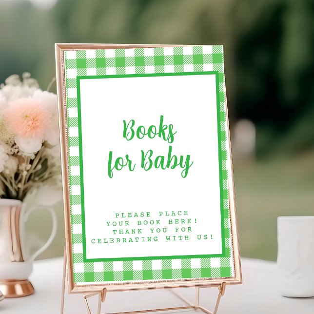 Green Gingham Books for Baby Table Number (Green Gingham Books for Baby Table Number)