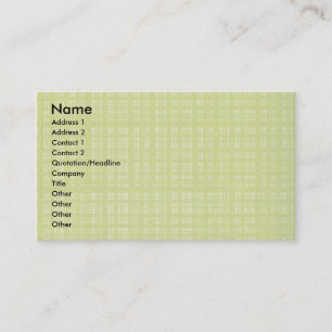 green gingham business card