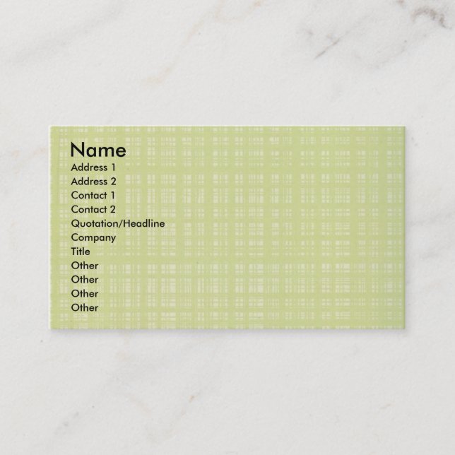 green gingham business card (Front)