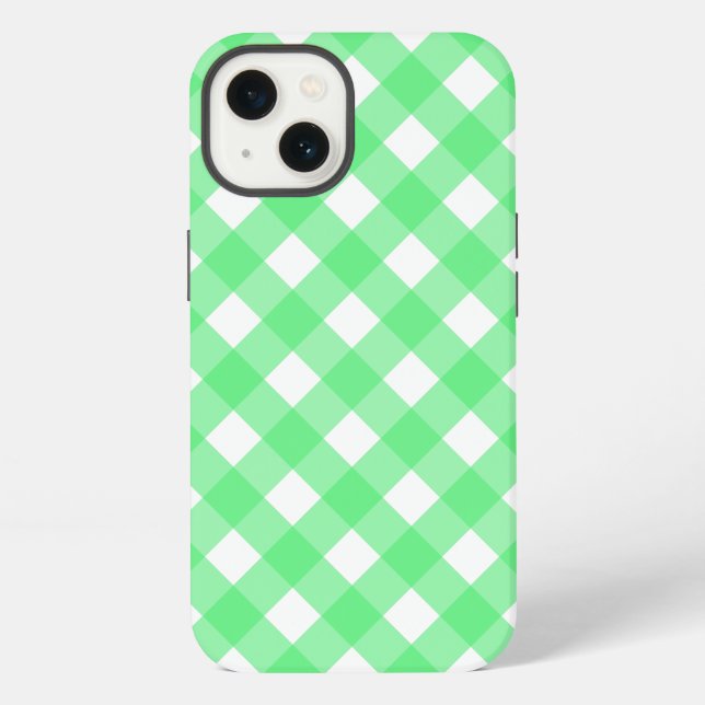 Green gingham Case-Mate iPhone case (Back)