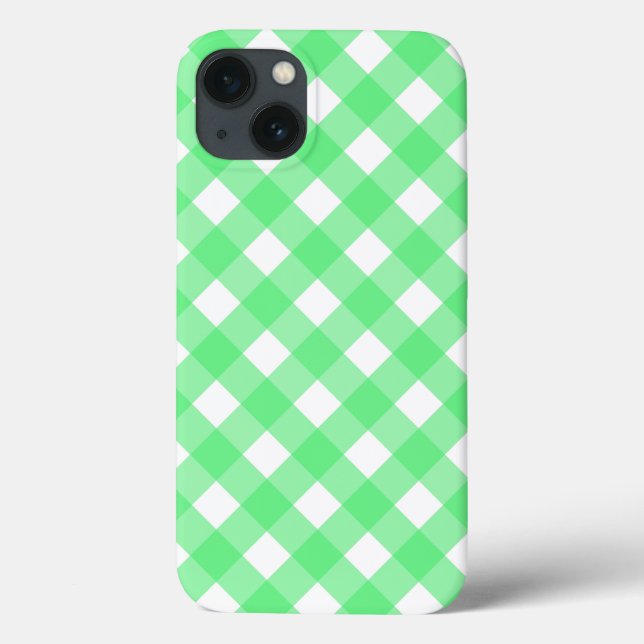 Green gingham Case-Mate iPhone case (Back)