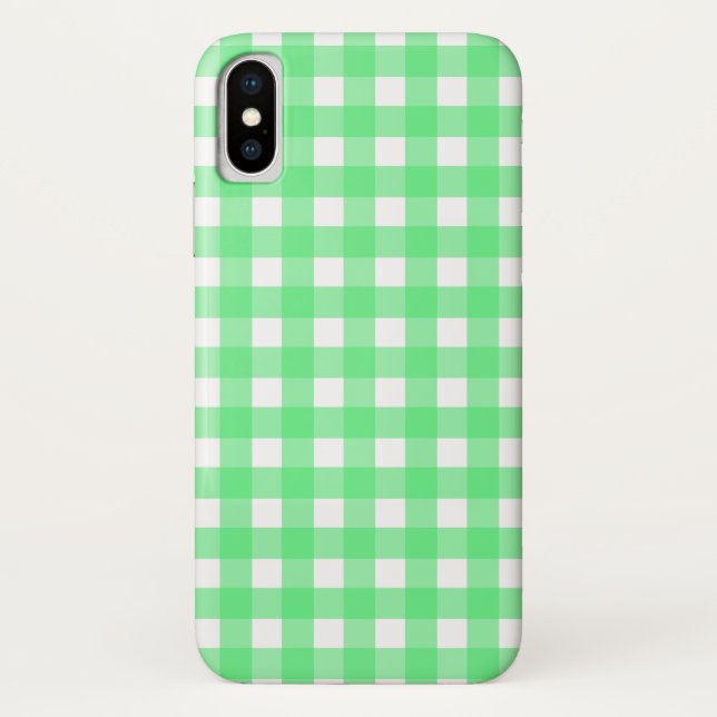 Green gingham Case-Mate iPhone case (Back)