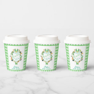 Green Gingham Charm Baby Shower Paper Cups