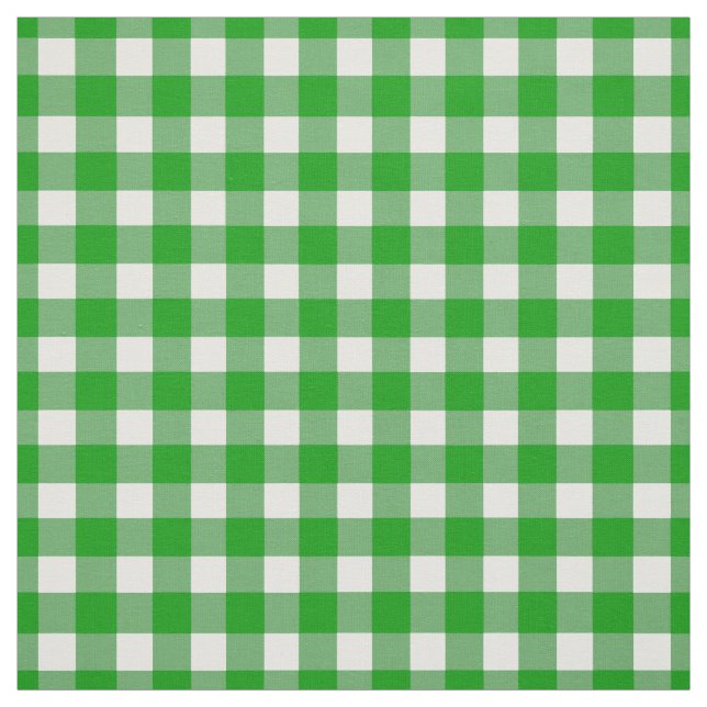 Green Gingham Check Fabric (Swatch)