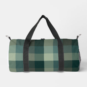 Green Gingham Check Plaid Design  Duffle Bag