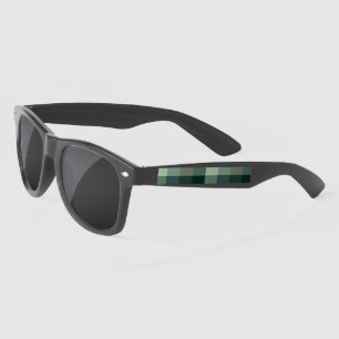 Green Gingham Check Plaid Design Sunglasses
