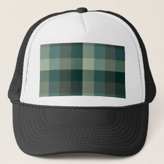Green Gingham Check Plaid Design Trucker Hat