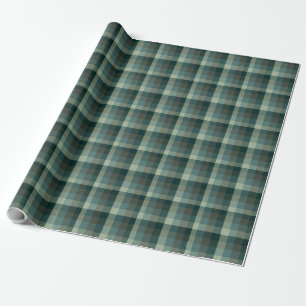 Green Gingham Check Plaid Design  Wrapping Paper