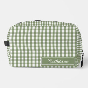 Green Gingham Cute Plaid Cosmetic Pretty Dopp Kit