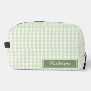 Green Gingham Cute Plaid Cosmetic Pretty Dopp Kit