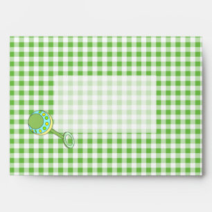 Green Gingham Envelope