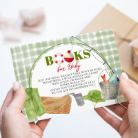 Green Gingham Fishing Baby Shower Books for Baby