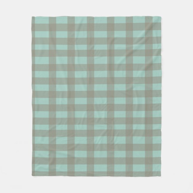 Green Gingham Fleece Blanket (Front)