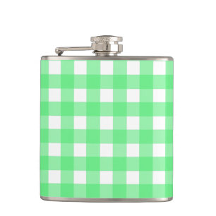 Green gingham hip flask