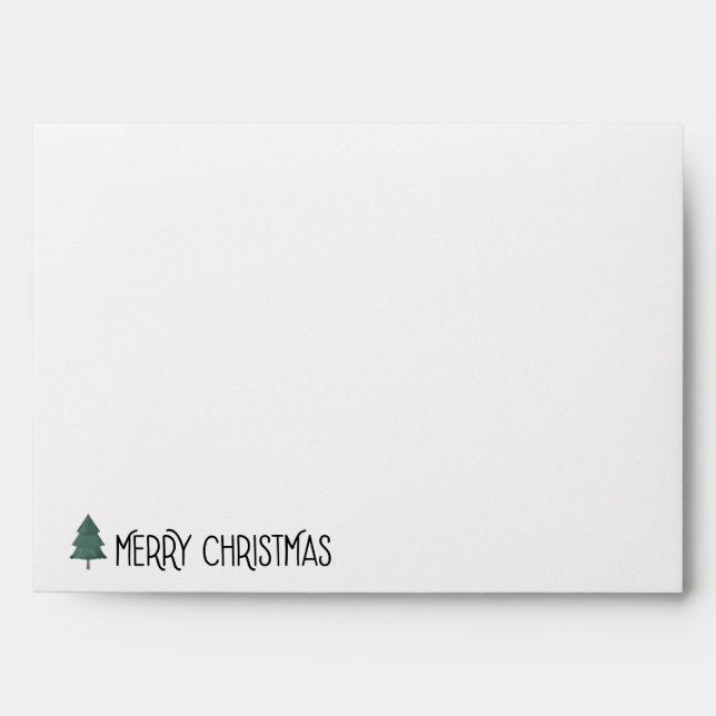 Green Gingham Holiday Card Envelope (Front)