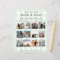 Green Gingham How Old Were Mum and Dad Photo Game