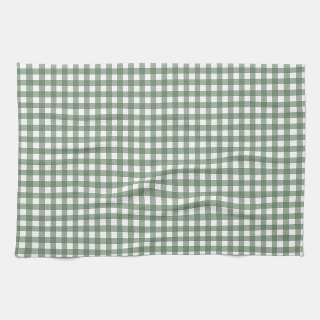 Green Gingham Kitchen Towel (Horizontal)
