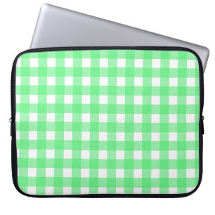 Green gingham laptop sleeve