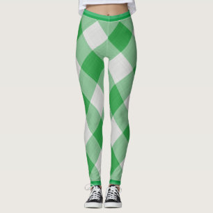 Green Gingham Leggings