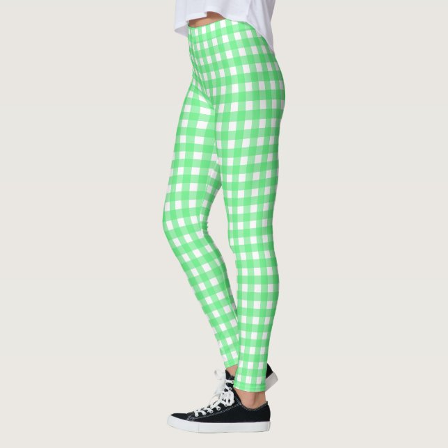 Green gingham leggings (Left)