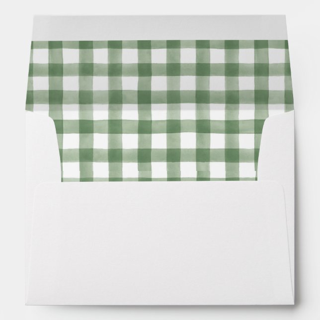 Green Gingham Lined Envelope (Back (Bottom))