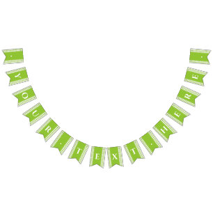 Green Gingham Monogram Picnic Bunting Banner