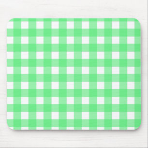 Green gingham mouse pad