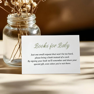 Green Gingham Neutral Gender Books for baby Enclosure Card