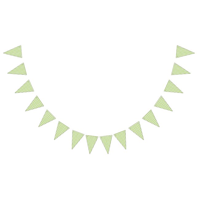 Green Gingham Party Picnic Bunting Banner (All)
